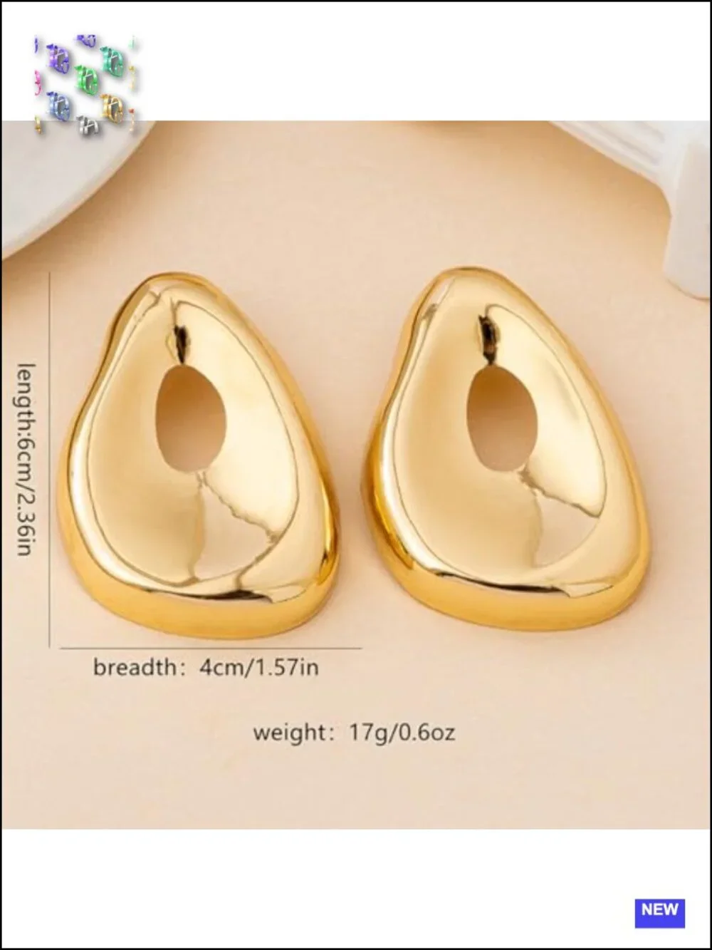 Gold Geometric Chunky Drop Dangle Earrings Statement Hollow Openwork Jewelry